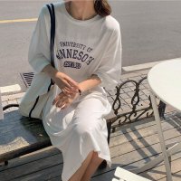 maison de LATIR/メゾンドラティール maison de LATIR 着心地いい半袖ロゴワンピース/508154704