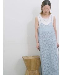 Samansa Mos2 blue/メッシュレースキャミワンピース/508154753