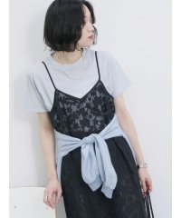 Samansa Mos2 blue/メッシュレースキャミワンピース/508154753