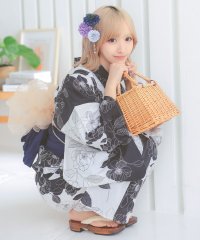 Retica/レティカ Retica 浴衣 レディース レトロモノトーン椿 ゆかた3点セット浴衣 兵児帯 下駄/508154831