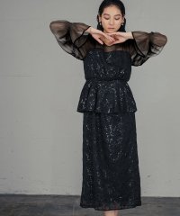 GIRL/ガール GIRL シアースリーブ ペプラム スパンコール 花柄 Iライン ロング 結婚式 ワンピース パーティードレス オケージョンドレス お呼ばれ 二次会 成/508155172