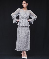 GIRL/ガール GIRL シアースリーブ ペプラム スパンコール 花柄 Iライン ロング 結婚式 ワンピース パーティードレス オケージョンドレス お呼ばれ 二次会 成/508155172