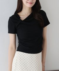 BLUEEAST/ブルーイースト BLUEEAST 半袖アシメドレープTシャツ/508155241