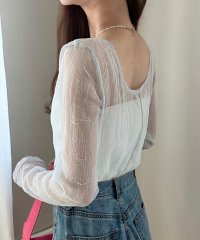 LAUIR/ラウアー LAUIR バックオープンワッシャーシアートップス/508155323