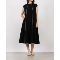 Anna Nicola/アンナニコラ Anna Nicola 麻混パイピングノースリーブワンピース/508155379