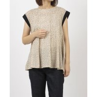 Anna Nicola/アンナニコラ Anna Nicola シアサッカーノースリーブドット切り替えAラインチュニック【日本製】/508155381