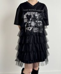VIVIDLADY/ビビッドレディ VIVIDLADY プリントチュールドッキングワンピース シアーワンピース/508155411