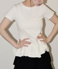VIVIDLADY/ビビッドレディ VIVIDLADY 裾フリル 半袖Tシャツ スリムフィット/508155412