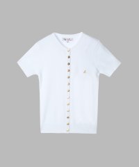 agnes b. FEMME/"b."ロゴ刺繍 コットンニット 半袖 カーディガンプレッション "Swing"/508097353