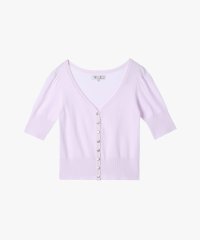 agnes b. FEMME/コットンニット 半袖 Vネック カーディガンプレッション "Nora"/508097356
