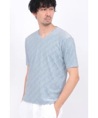 HIGH STREET/HIGH STREET∴バイヤス千鳥パイルジャカードVネック半袖カットソー/508114677