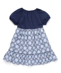 BeBe/【お揃い】復刻アーカイブタイル柄切り替えパフスリーブワンピース(90~150cm/508128418
