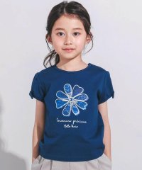 BeBe/袖リボンフラワープリント天竺半袖Tシャツ(90~160cm)/508128452