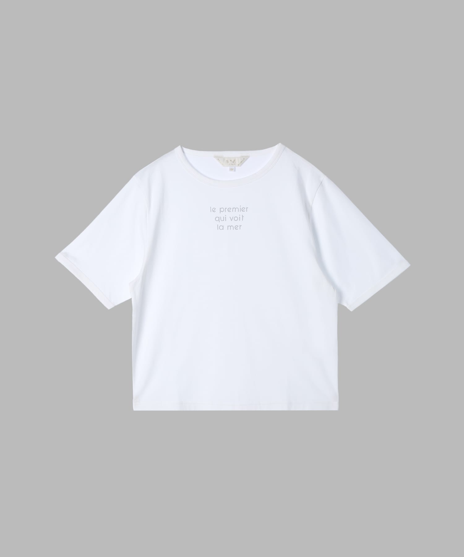 tシャツ メッセージ プリント 半袖 Tシャツ ”Le premier qui voit la mer” レディース セール】メッセージ プリント 半袖 Tシャツ ”Le premier qui