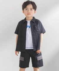 BeBe Petits Pois Vert/サガラワッペン半袖シャツ+ハーフパンツセットアップ(95~150cm)/508144863