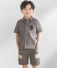 BeBe Petits Pois Vert/サガラワッペン半袖シャツ+ハーフパンツセットアップ(95~150cm)/508144863