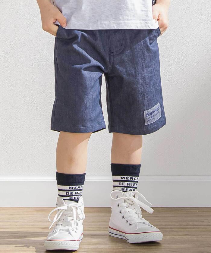 デニム切り替えハーフパンツ(95~160cm)(508144870) | ベベ プチ デニム切り替えハーフパンツ(95~160cm)(508144870) | ベベ プチ
