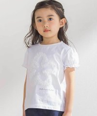 BeBe Petits Pois Vert/オーガンジー花モチーフパフスリーブTシャツ(95~160cm)/508144871