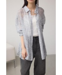 AZUL by moussy/バックスリット総柄シアーシャツ/508152563
