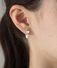 J by blue/ジェーバイブルー J by blue クリアハート淡水パールピアス/ silver925/508155504