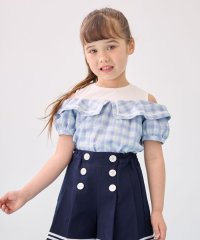 anyFAM（KIDS）/チェック オフショルダー ブラウス/508155881