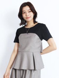 FENNEL/フェンネル FENNEL ペプラムビスチェドッキングTシャツ/508156387