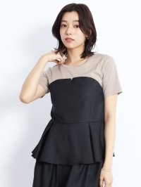 FENNEL/フェンネル FENNEL ペプラムビスチェドッキングTシャツ/508156387