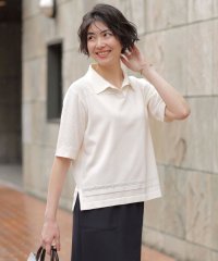 J.PRESS LADIES（LARGE SIZE）/【洗える】COTTON POLYESTER ニットポロ/508117236