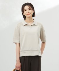 J.PRESS LADIES（LARGE SIZE）/【洗える】COTTON POLYESTER ニットポロ/508117236