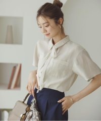 PROPORTION BODY DRESSING/タイ付きシアー半袖シャツ/508156429