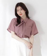 PROPORTION BODY DRESSING/タイ付きシアー半袖シャツ/508156429