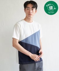 ikka/【接触冷感／吸水速乾】マルチファンクション斜め切り替えTシャツ/507991454