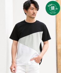 ikka/【お得だ値】マルチファンクション斜め切り替えTシャツ【接触冷感／吸水速乾】/507991454