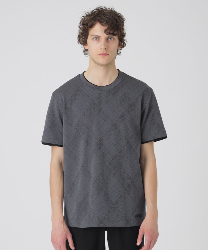 ブリスターバイアスシャドーチェックTシャツ(508082081) | BLACK ブリスターバイアスシャドーチェックTシャツ(508082081) | BLACK