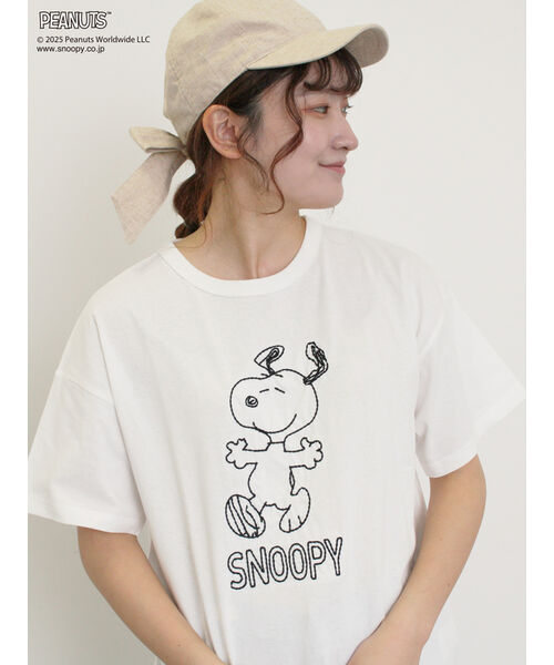 PEANUTS×Samansa Mos2】ぽこぽこ刺繍Tee(508159233) | サマンサ PEANUTS×Samansa Mos2】ぽこぽこ刺繍Tee(508159233) | サマンサ