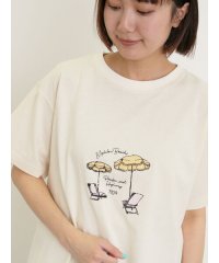 Samansa Mos2/パラソル刺繍Tシャツ/508159241