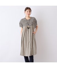 Liliane Burty ECLAT/【S～Mサイズ】ウォッシャブル天竺ドット×ボーダーTシャツ/508159271