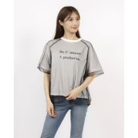 EGLANTINE/エグランティーヌ EGLANTINE チュールレイヤードロゴTシャツ 半袖カットソー ラグランスリーブ/508159601