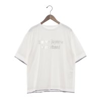 EGLANTINE/エグランティーヌ EGLANTINE チュール重ね ロゴカットソー 半袖Tシャツ/508159603