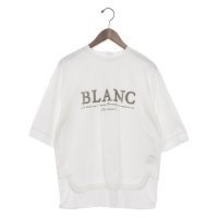 EGLANTINE/エグランティーヌ EGLANTINE BLANC スパンコールロゴTシャツ メッシュ切り替えバックファスナー半袖カットソー/508159604