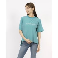EGLANTINE/エグランティーヌ EGLANTINE 前後2wayプルオーバー 箔プリントロゴ×ヘンリーネック 半袖つるサラカットソー/508159606