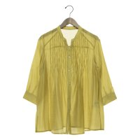 BRODIAEA/ブローディア BRODIAEA ノーカラー7分袖キーネックブラウス/508159619