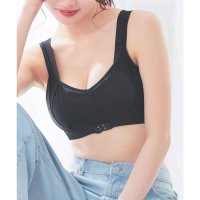 Honeys/ハニーズ Honeys 涼しいナイトブラ 下着 アンダーウェア ナイトブラ 無地 ハニさら 接触冷感 ノンワイヤー 付属パッド フロントホック 夏 黒 レディー/508159849