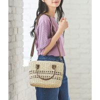 Honeys/ハニーズ Honeys 編み柄入りカゴバッグ カゴバッグ ハンドバッグ バッグ 鞄 編み柄 雑材 ショルダー取り外し可能 ファスナー開閉 ポケット レディース/508159852