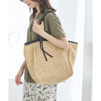 Honeys/ハニーズ Honeys チャーム付雑材トート トートバッグ バッグ 鞄 雑材 チャーム付き マグネット開閉 ポケット付き 合皮 ナチュラル レディース/508159853