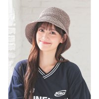 Honeys/ハニーズ Honeys 雑材バケットハット 帽子 バケットハット 抗菌 抗菌防臭 防臭 ポケッタブル サイズ調整 雑材 無地 ガーリー 夏 レディース/508159856