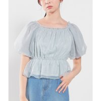 Honeys/ハニーズ Honeys オフショル2wayトップス トップス ブラウス 半袖 大きいサイズ オフショルトップス オフショルダー 2way オーガンジー レディー/508159885