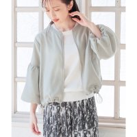 Honeys/ハニーズ Honeys 7分袖シアーブルゾン アウター ブルゾン シアー素材 再生ポリエステル 裾ドロスト 無地 クルーネック ファスナー開閉 ポケット レディ/508159891