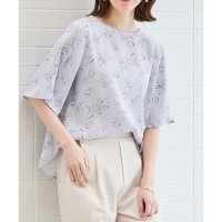 Honeys/ハニーズ Honeys チューリップ袖ブラウス トップス ブラウス 半袖 ハニさら 大きいサイズ オフィス きれいめ UVカット 接触冷感 イージーケア レディ/508159894