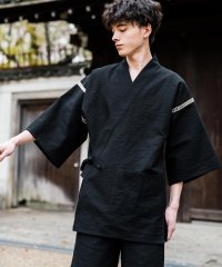Rocky Monroe/ロッキーモンロー Rocky Monroe 甚平 セットアップ メンズ レディース 和服 上下セット しじら織り シアサッカー 無地 ストライプ 清涼 ルームウ/508159917